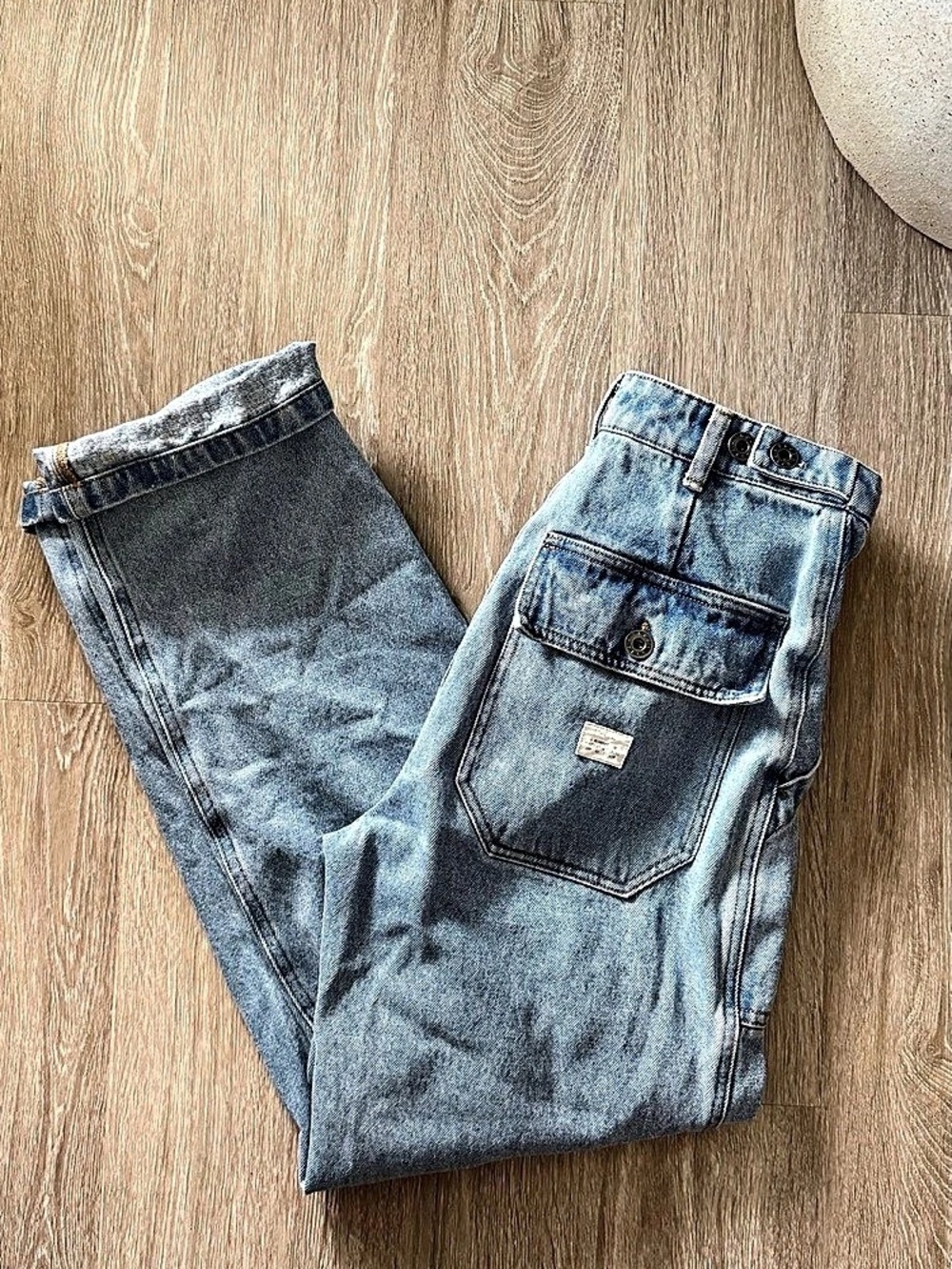 P&Co 304 Albion Carpenter Pants Light Wash Denim UK 8